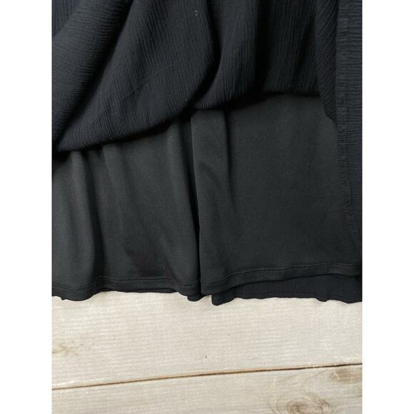 Lane Bryant Dress Womens Plus 22 Black Crochet Lace Pleated Minimal Boho Pockets - Picture 5 of 12